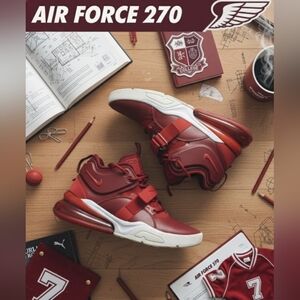 Nike Air Force 270 Youth Size 7 Red Croc Sneakers